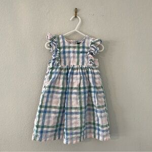 Roots Kids Pastel Plaid Dress Ellie Nap Dress 3T Sleeveless Summer Spring